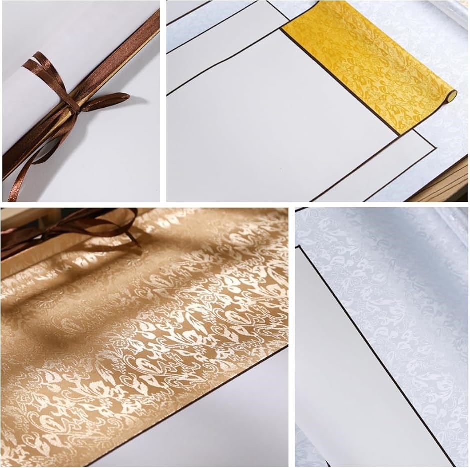 Uccellino 掛け軸 無地 白紙4本セット 半紙 書道 巻物 習字 書初め