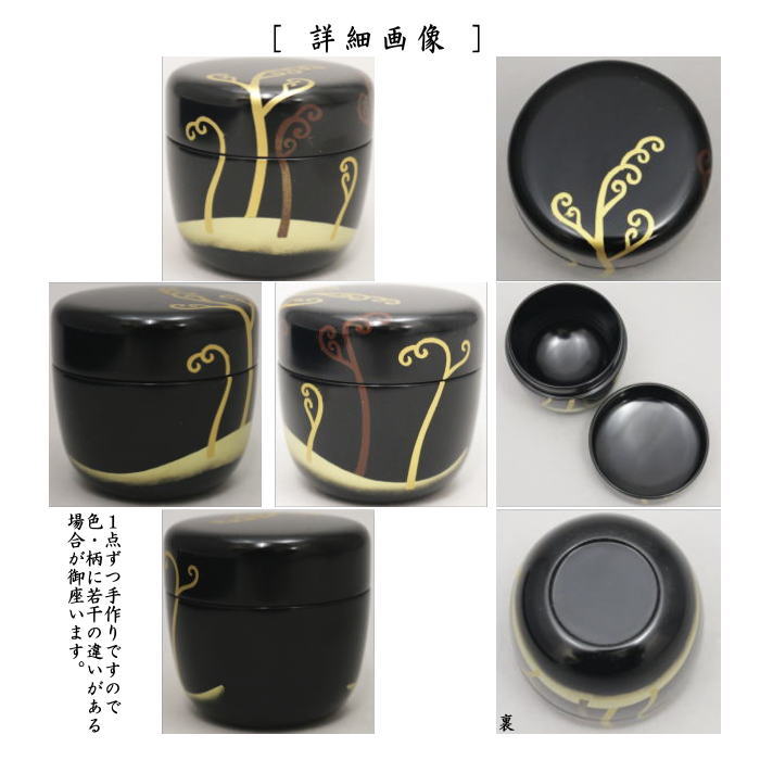 茶道具 なつめ 薄器 中棗 早蕨蒔絵 わらび 宮田宗景作 茶道 : 茶道具