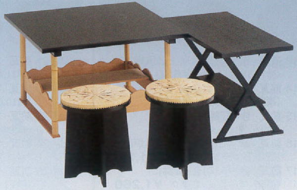 茶道具 点茶盤 点茶盤セット 掻合 喫架 円椅2客円座付 中村宗悦作 裏