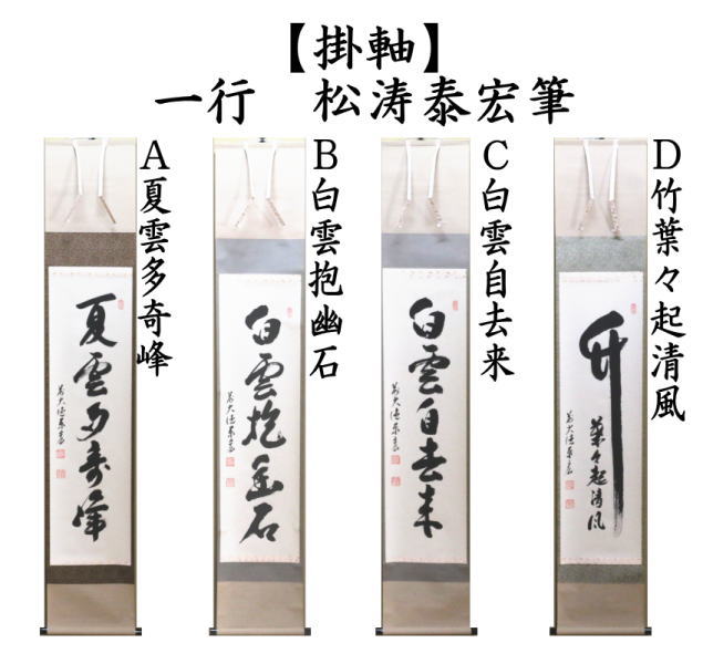 茶道具/茶掛軸 洞雲 『銀河落九天』共箱