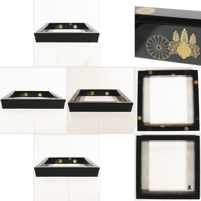 茶道具 炉縁 真塗 高台寺蒔絵又は唐松蒔絵又は遠山蒔絵 中村宗悦作 真