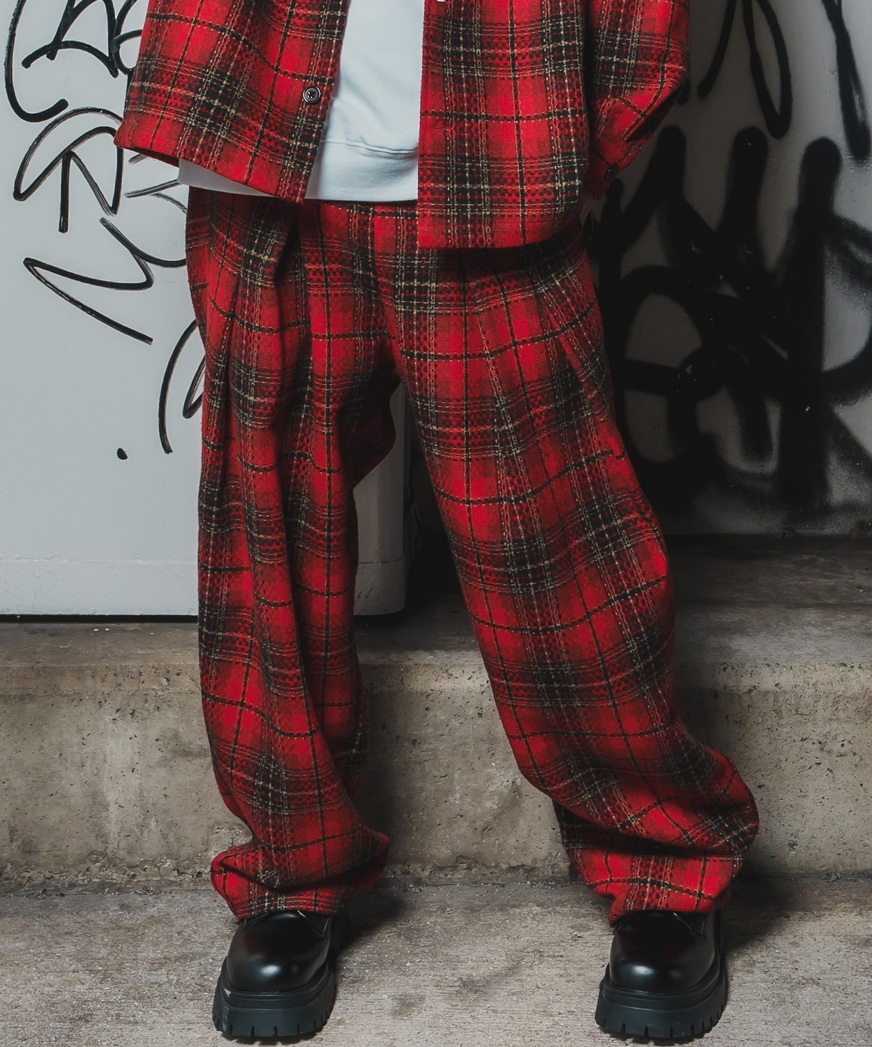 improves（インプローブス） ワイドパンツ メンズ チェック柄 大きめ