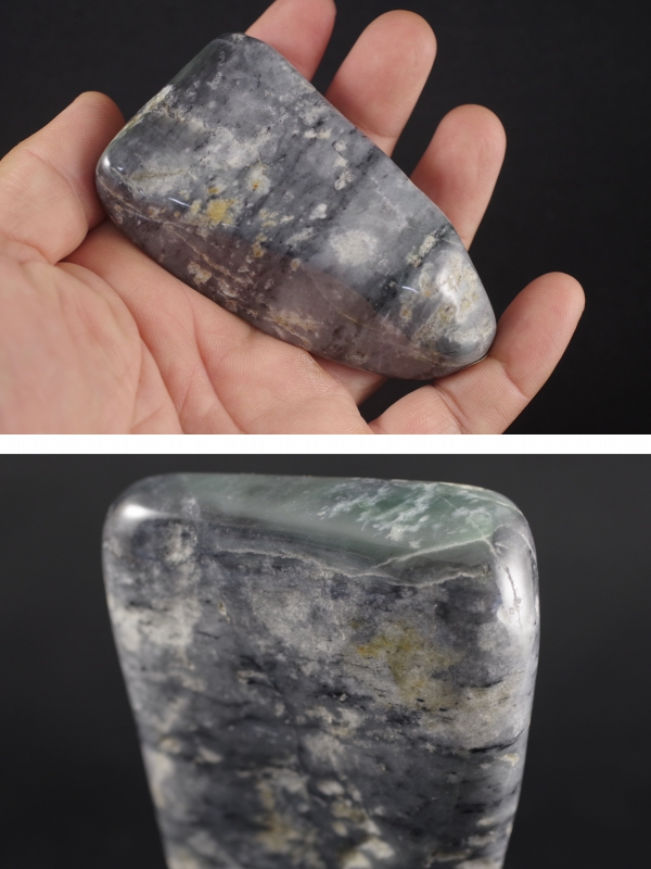 糸魚川産黒翡翠 原石磨き 190g /jad-21 : 天然石専門店名取貴石