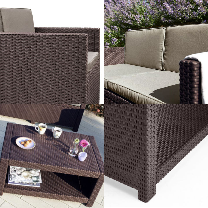 ガーデンファニチャー アウトレットおしゃれ「4点セット2人掛け