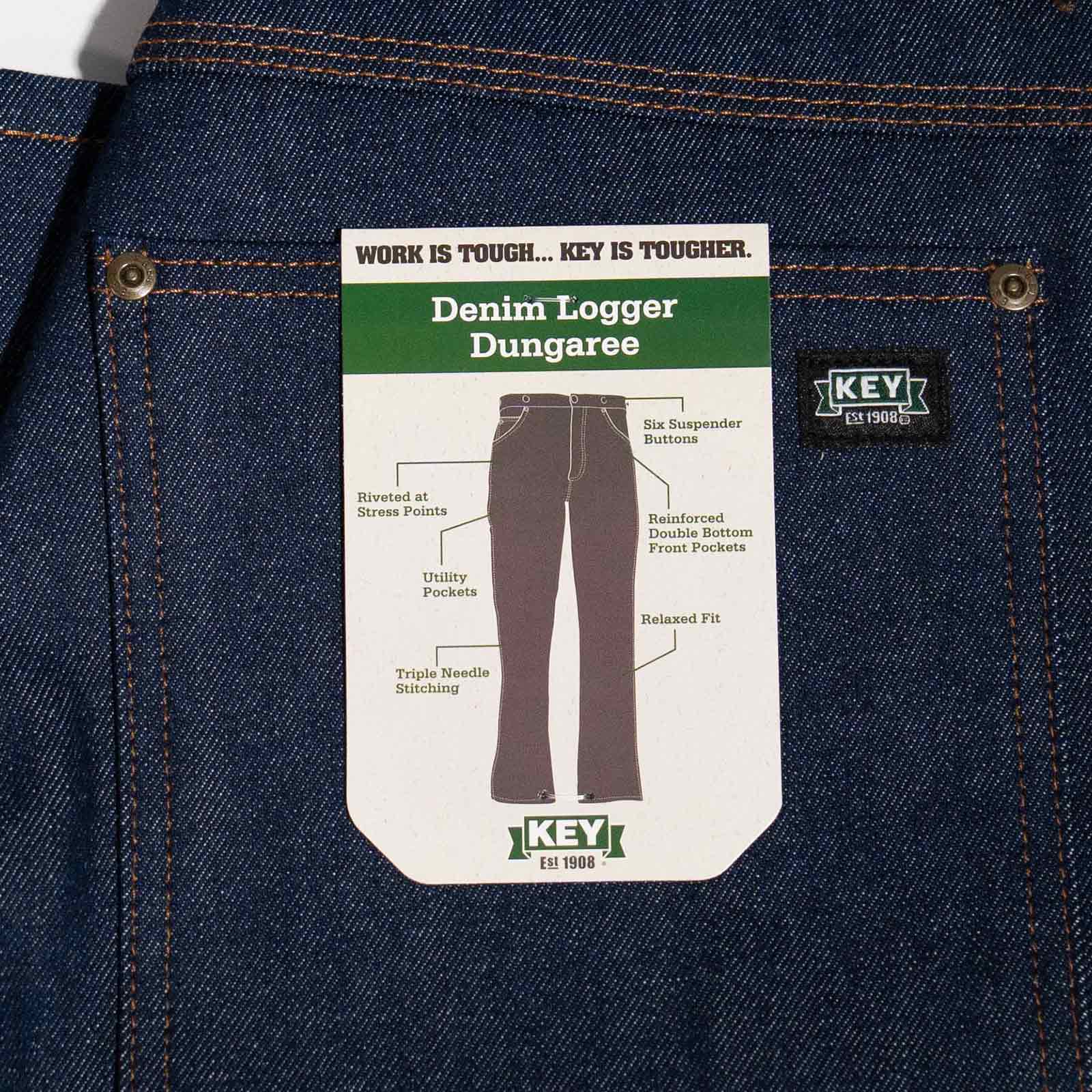KEY キー デニム ロガー ダンガリー パンツ ｜ ペインターパンツ