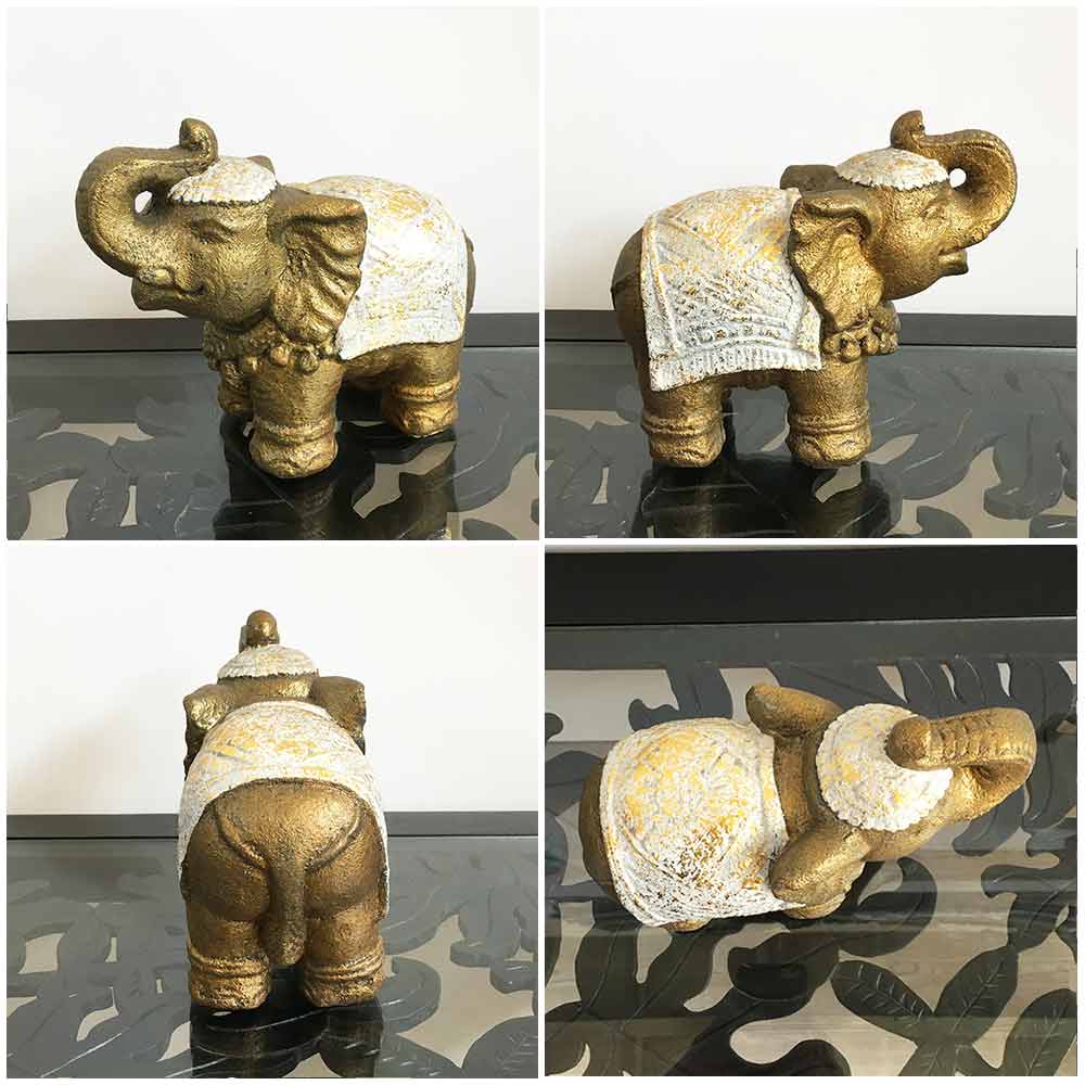 象 ゾウ 置物 象の置き物 ゾウのオブジェ 3色 ゴールド シルバー 樹脂