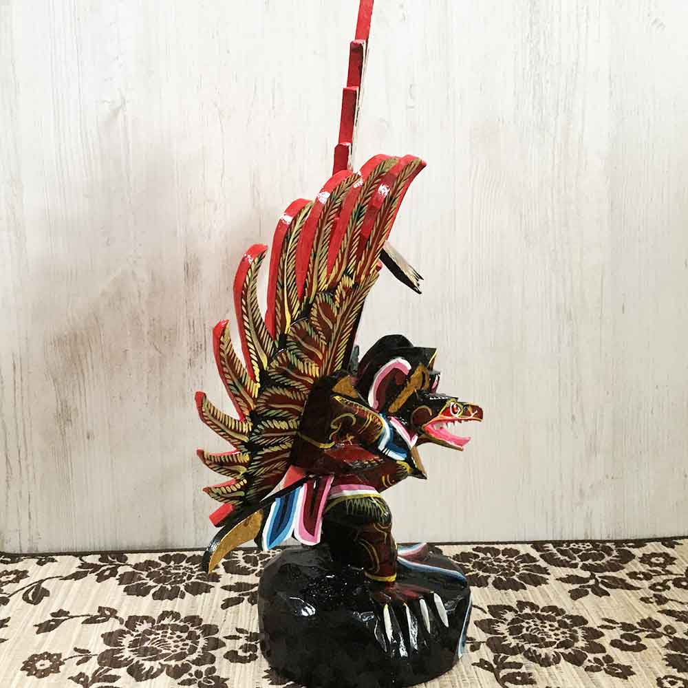 時代物】 ガルーダ象 木彫り インドネシア 全長：約61cm オブジェ