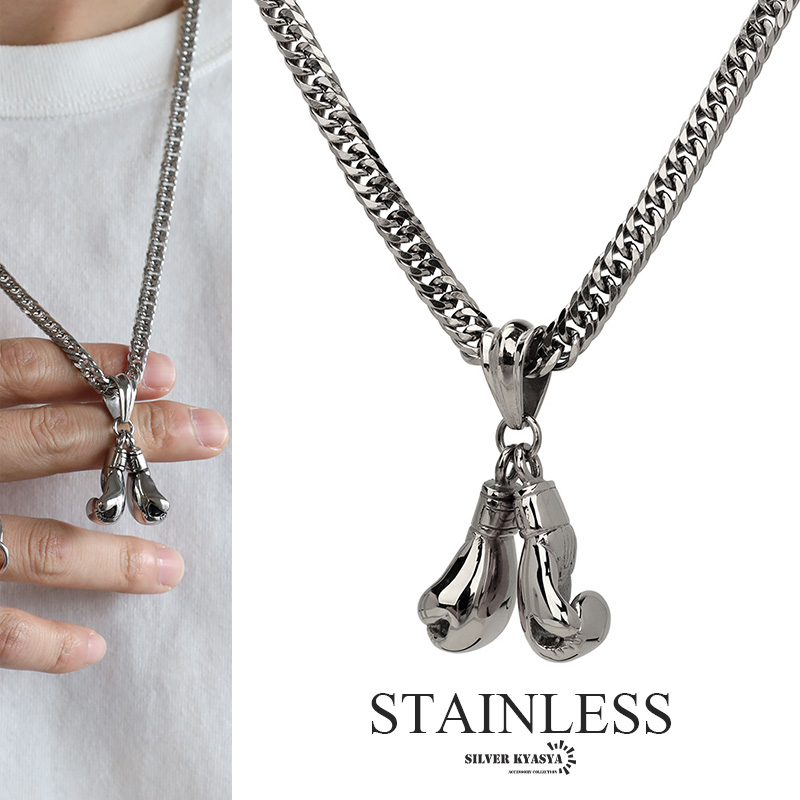 クーポンで10％OFF ボクシングネックレス ダブルグローブ ダブル喜平