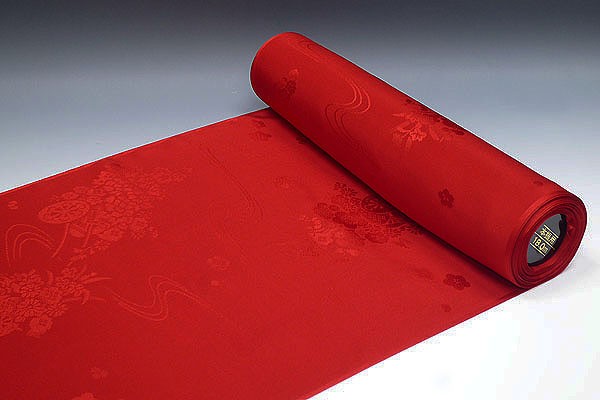 特選！やまと誂 吹綿 振袖 無地 赤 紅☆長襦袢 2点 セット 正絹☆155.5