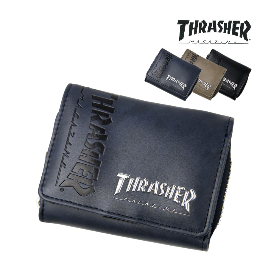 THRASHER（スラッシャー） 財布 メンズ 三つ折り ミニ財布 ブランド