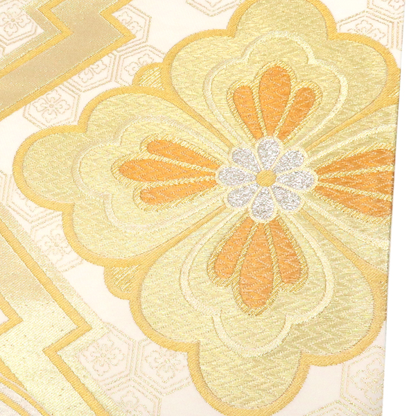 15%分クーポンあり 樹(いつき)織物 振袖用袋帯 白 仕立て上がり 西陣織