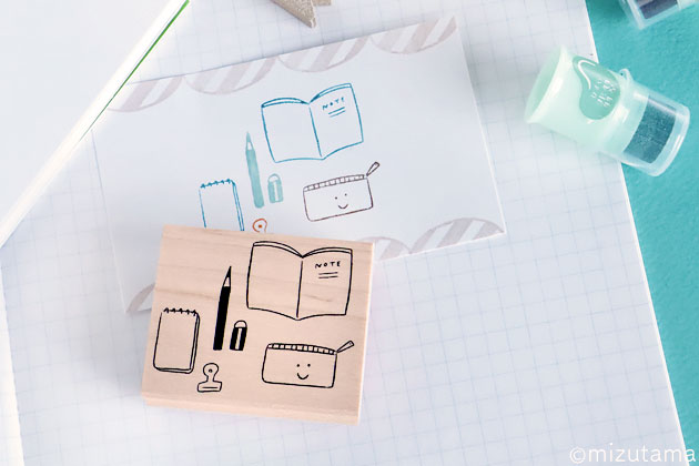 消しゴムはんこ ラバースタンプ 消しゴムスタンプ mizutama 文房具 縦