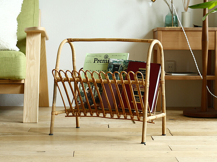 北欧 ヴィンテージ ラタン マガジンラック 北欧ビンテージ家具