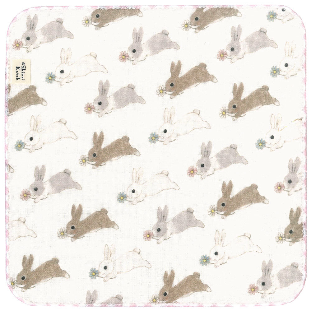 タオルハンカチ うさぎ クマ 動物柄 かわいい プレゼント 日本製