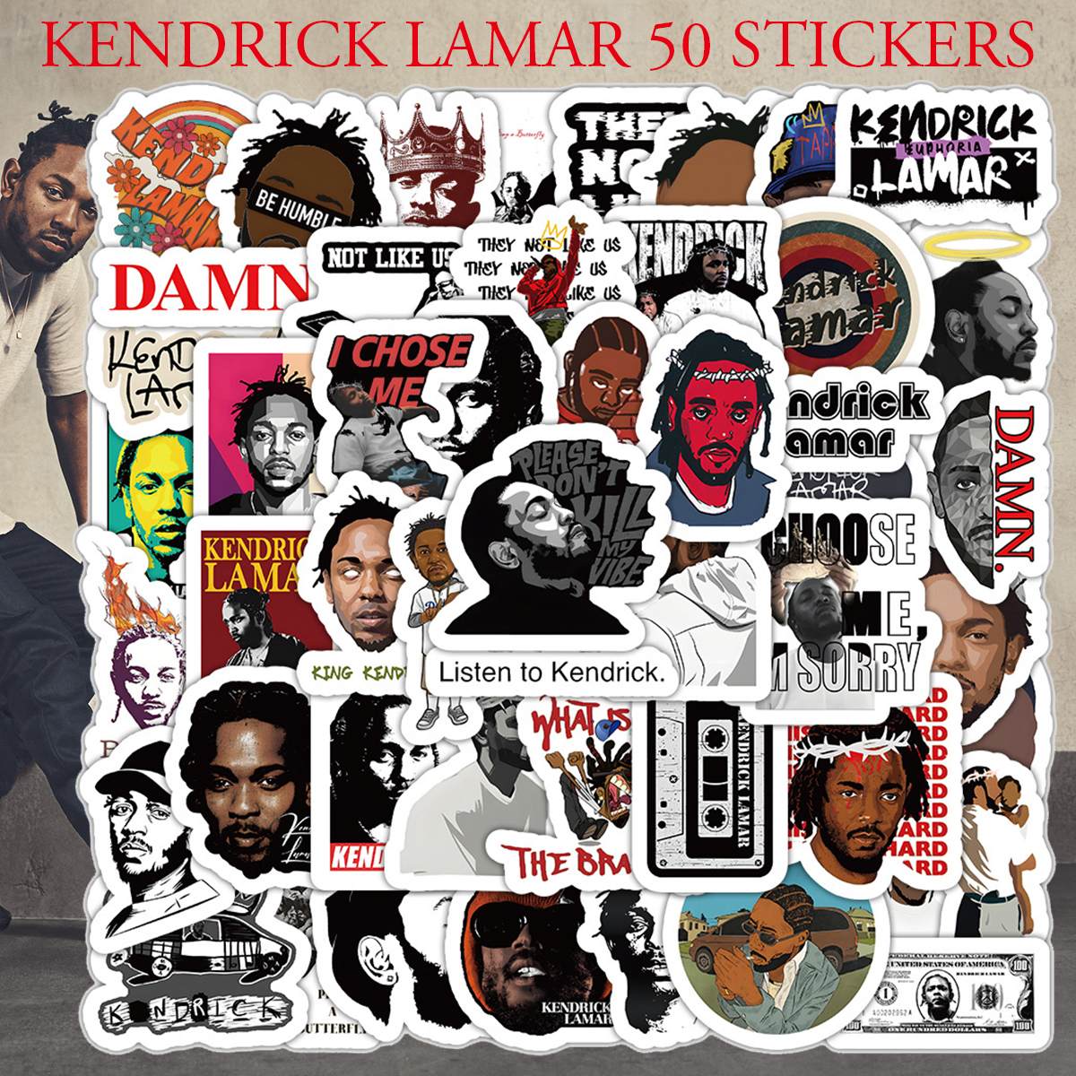 Kendrick Lamar ステッカー 50枚セット PVC 防水 シール ケンドリック