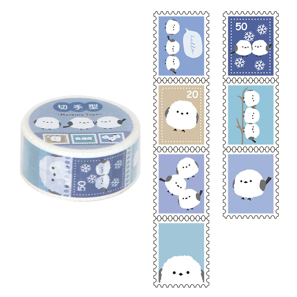 トリオ／切手型マスキングテープ どうぶつ柄 アニマル柄 うさぎ