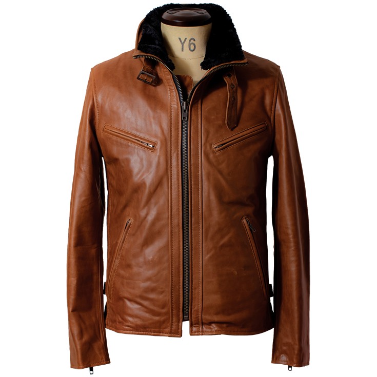 Liugoo Leathers 【50%OFFクーポン】Liugoo Leathers 本革 襟ボア