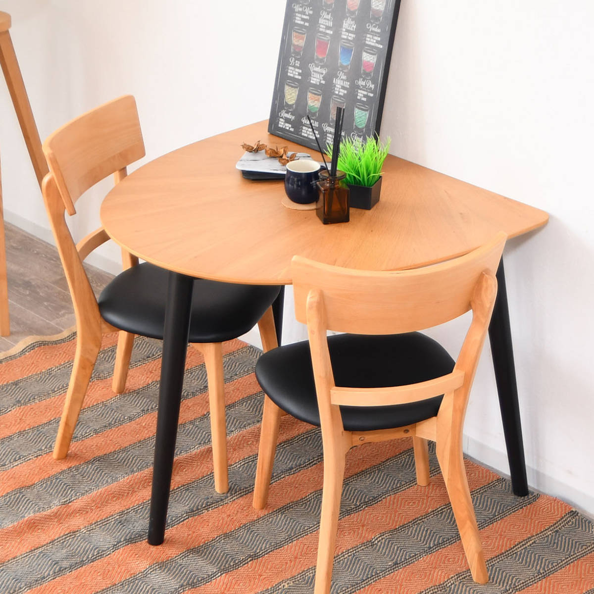 ダイニングテーブル 半円型 幅90cm マリヤ （ 円形 丸 ラウンド