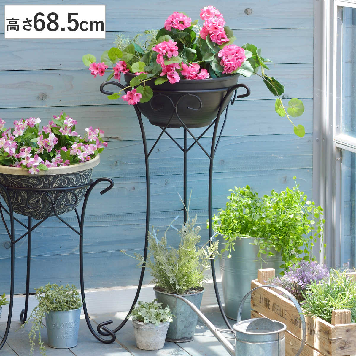 プランタースタンド デコレーションスタンド 高さ68.5cm （ フラワー