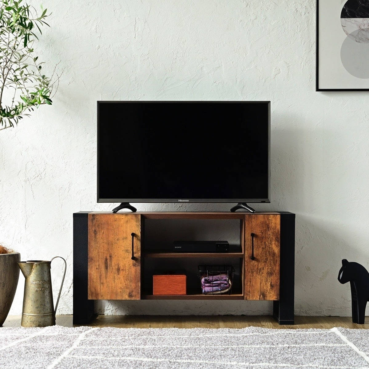 テレビ台 幅90cm ローボード レトロ調 ブルックリンスタイル （ テレビ