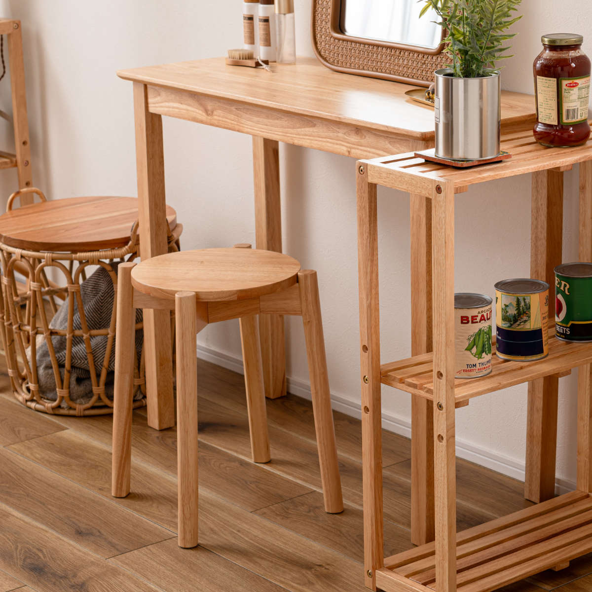 東谷 スツール 円型 高さ44.5cm スタッキング可能 （ 丸 円形 天然木