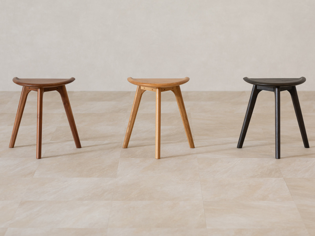 起立木工 サイドテーブル 高さ44cm オーク 2台使用可能 HALVE （ 開梱