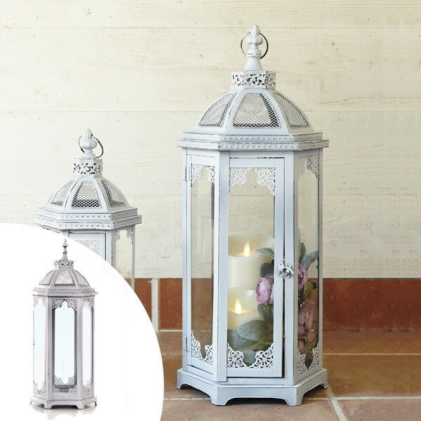 カメヤマキャンドル ランタン アンティークホワイトランタンL