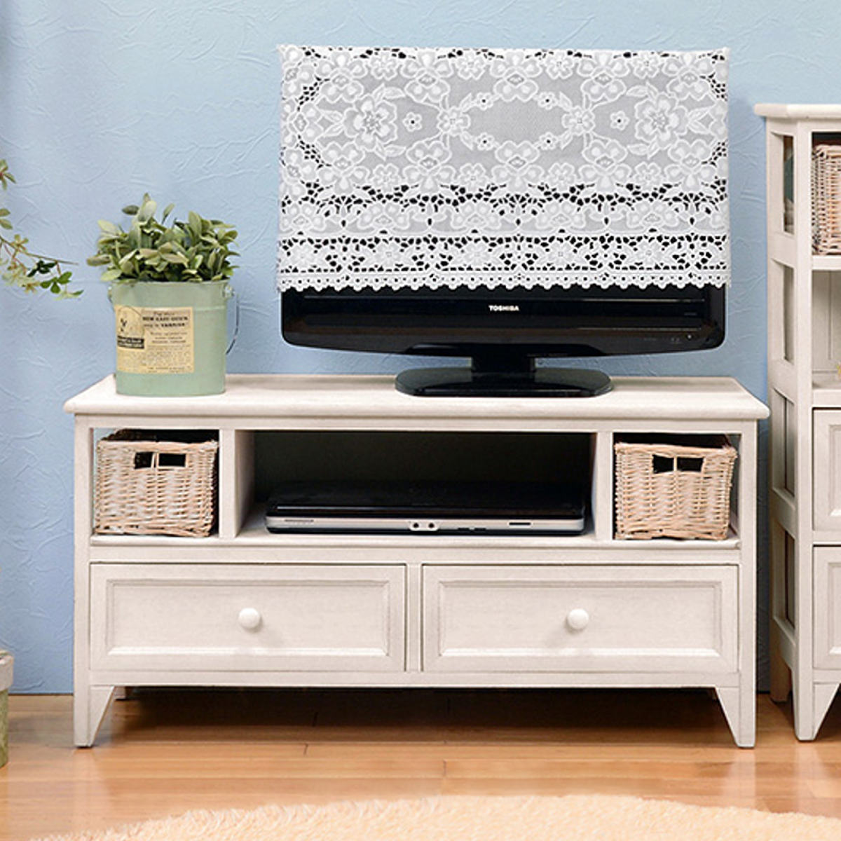 HAGiHARA（萩原） テレビ台 シャビーウッド アンティーク風 幅90cm