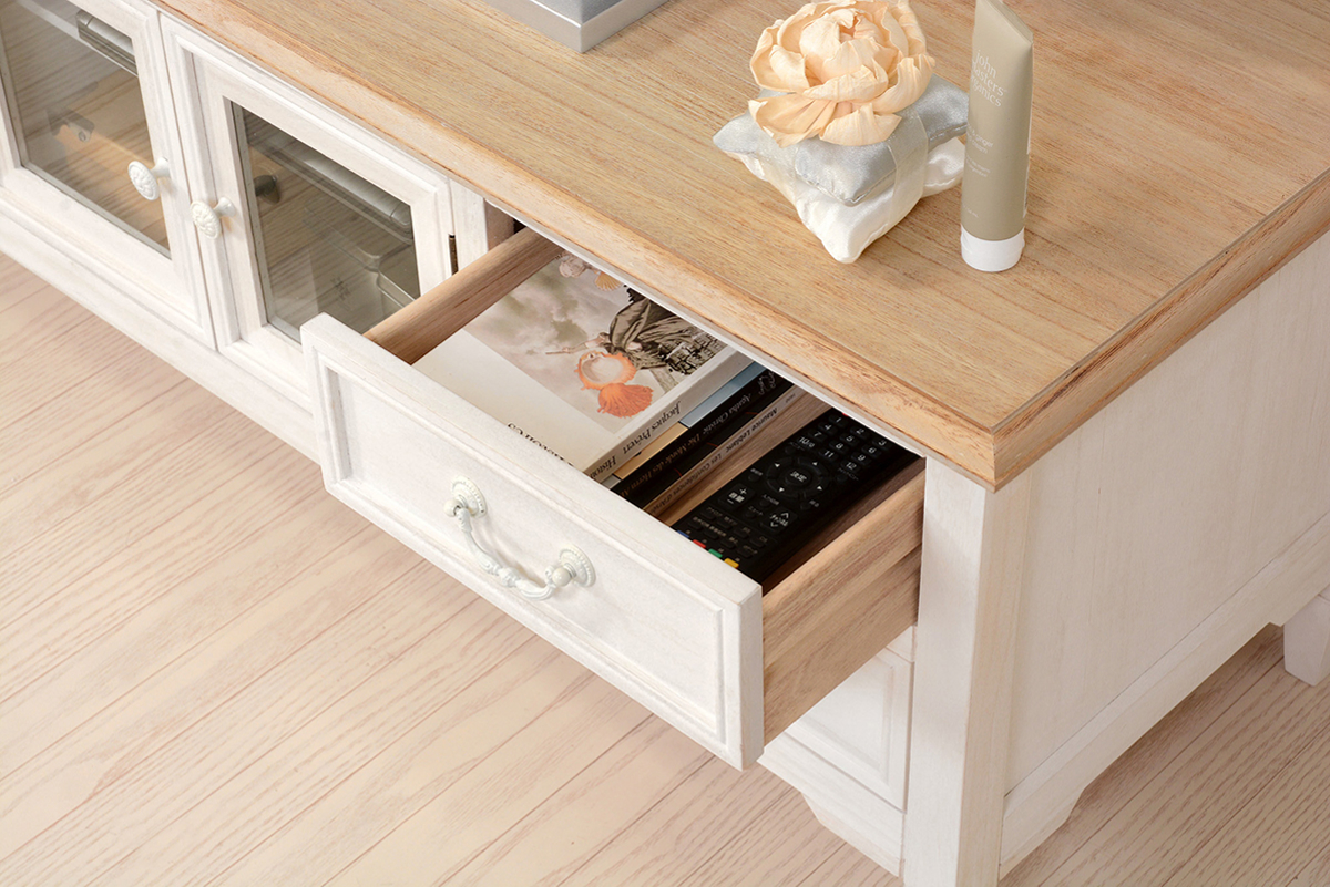 テレビ台 幅120cm 姫系 シャビーテイスト 完成品 ブロカント （ テレビ