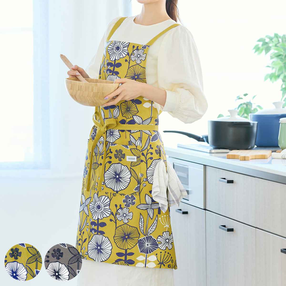 エプロン シエナ vieressa （ キッチンエプロン 台所エプロン バック
