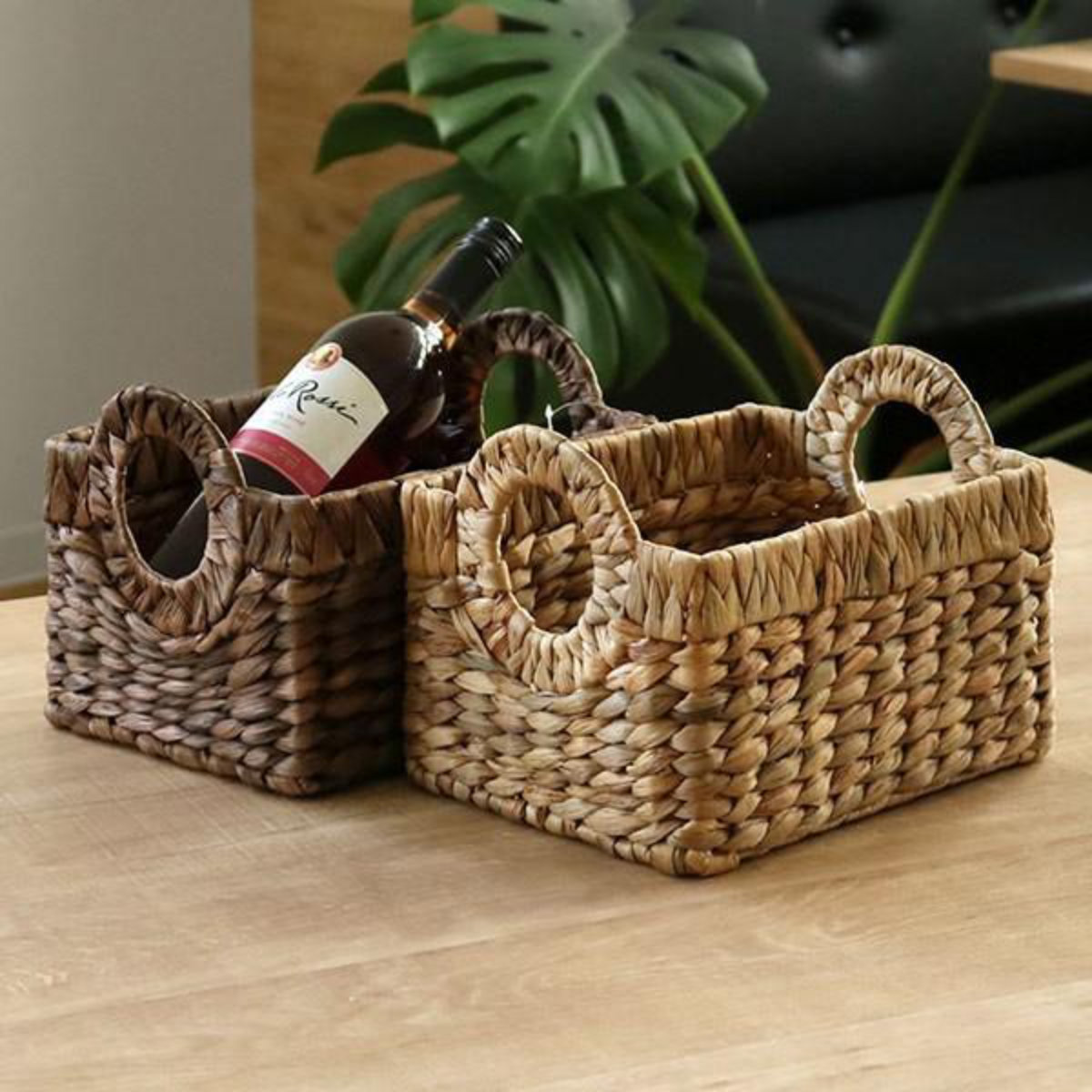 ちどり産業 収納 バスケット 持ち手付き 約 幅24×奥行20×高18cm 小物