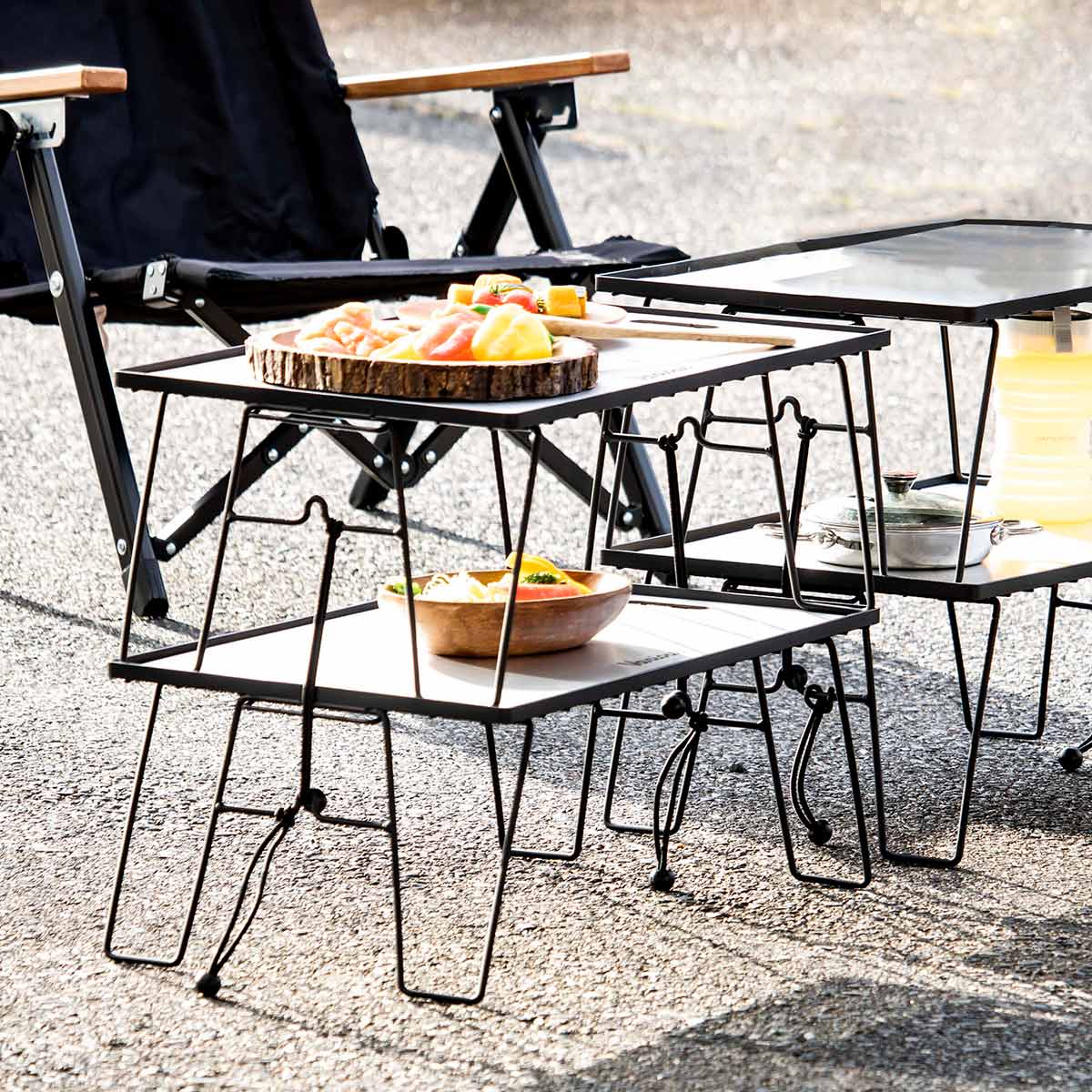 SANKA アウトドアラック ローテーブル シェルフ 2way 軽量 ベリアス