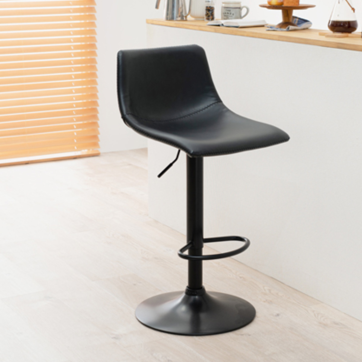 HAGiHARA（萩原） カウンターチェア 座面高58〜79cm レザー調 高さ調整