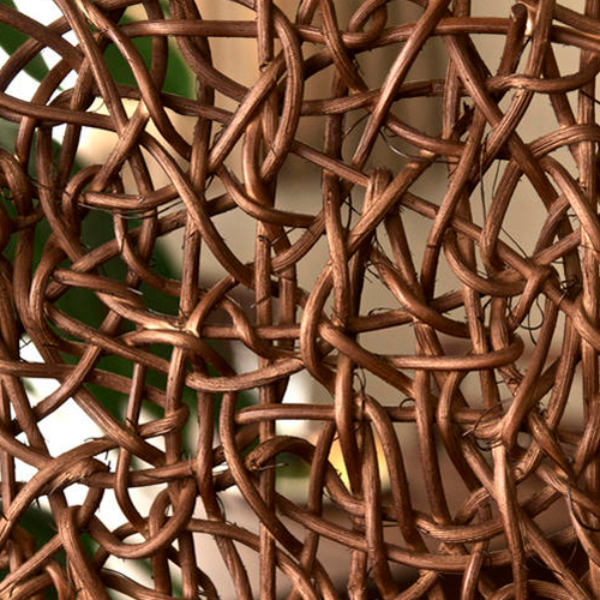 籐 スクリーン 3連 アジアンテイスト チーク材フレーム 高さ160cm