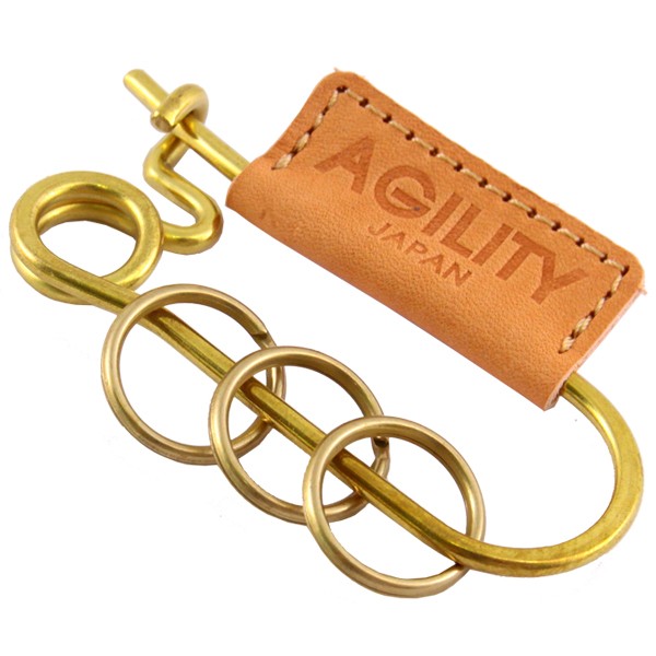 AGILITY（アジリティ） 【ネコポス】キーホルダー 安全ピン 真鍮 牛革