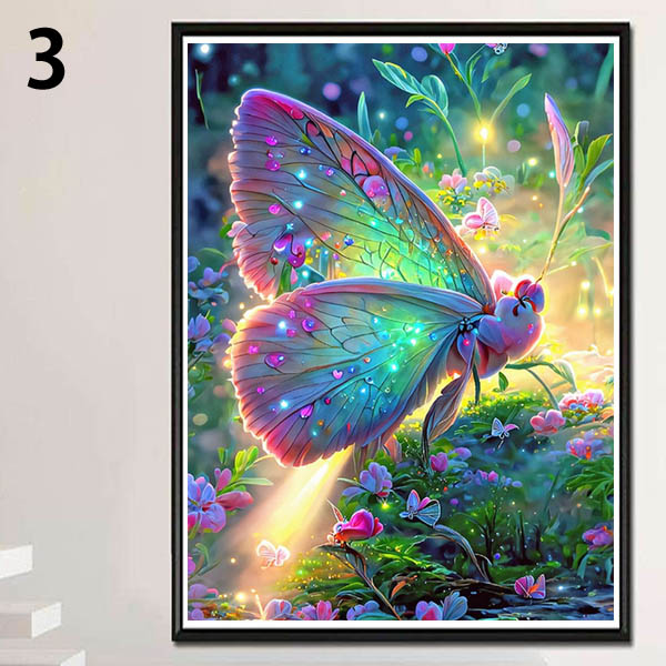 中級 フル ダイヤモンドアート キット ビーズ刺繍 幻想的 蝶