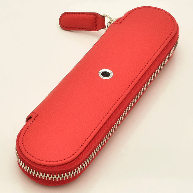 ファーバーカステル ペンケース 筆箱 革 2本用 おしゃれ グレイン