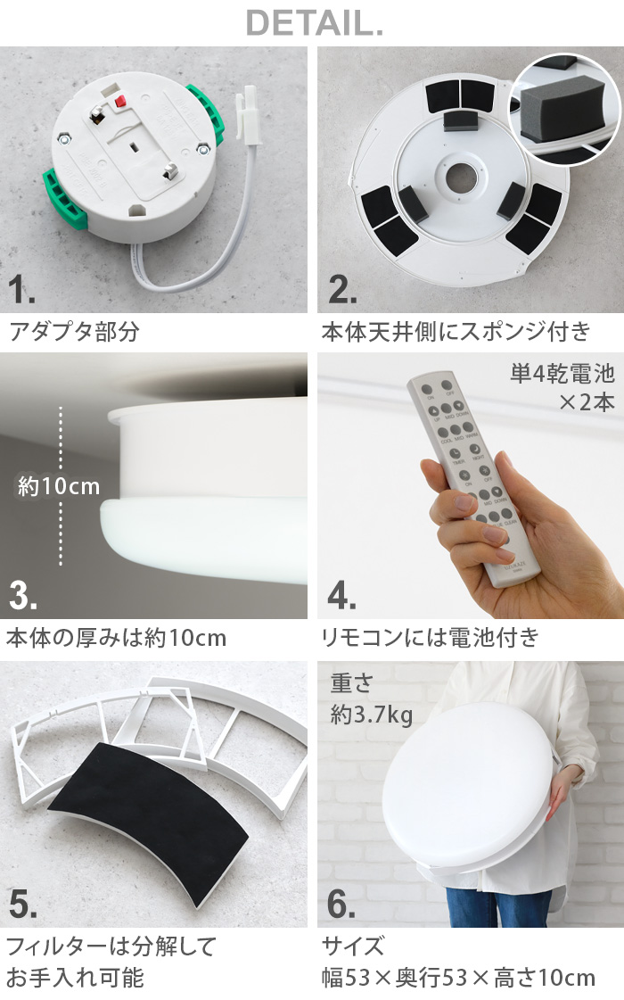 Slimac 【選べる2大特典付】シーリングファンライト 薄型 led 空気清浄