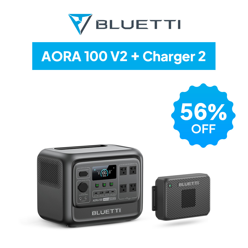 BLUETTI ポータブル電源 BLUETTI AORA 100 V2+Charger2 コンパクト
