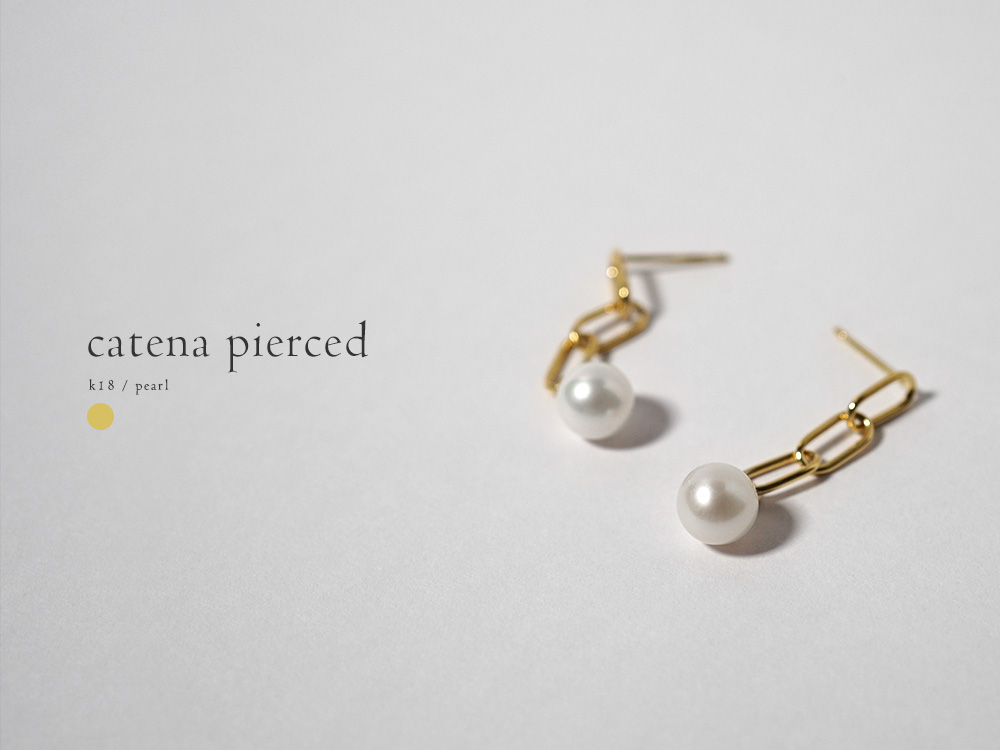 K18 パール鎖ピアス レディース 18k 18金 アメリカンピアス 真珠