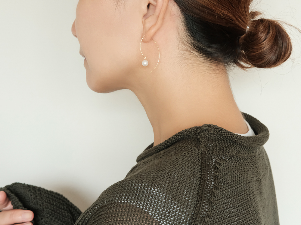 K18 アニマ パール ピアス レディース 女性用 18K 18金 6mm 真珠ピアス