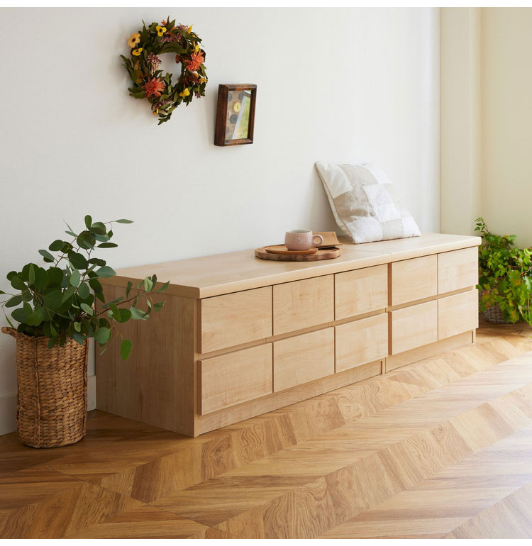 日本製 完成品 ローチェスト 2段 テレビ台 TV台 小物 衣類 収納 角丸