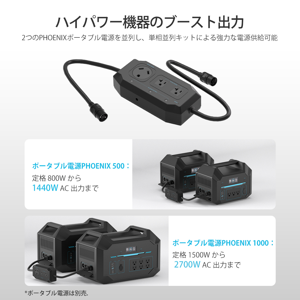 RENOGY レノジー 単相並列キット（500Wh/1000Wh ポータブル電源専用