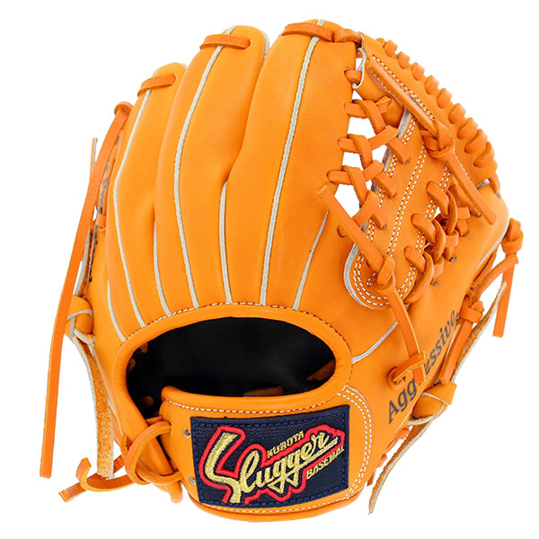 硬式野球グローブ オレンジ Sロゴ 久保田スラッガー（KUBOTA SLUGGER