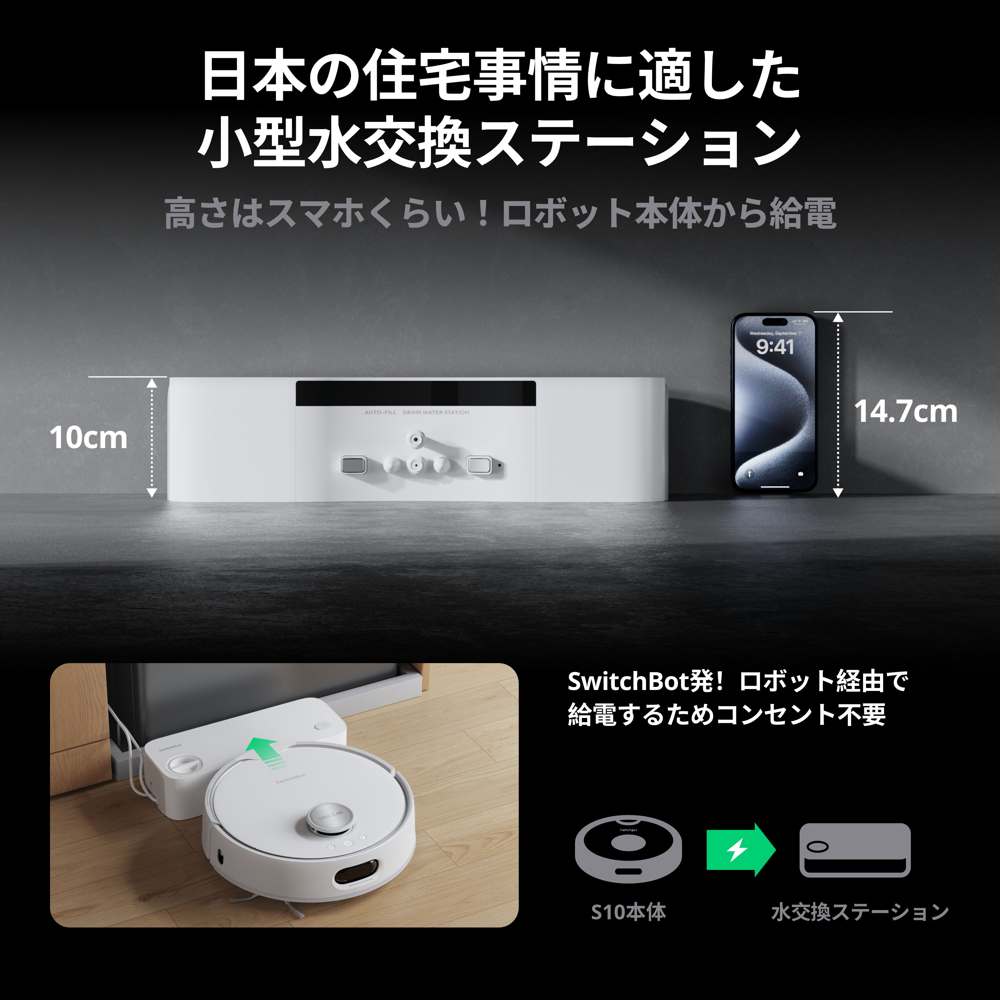 SwitchBot（スイッチボット） 【全自動給排水】SwitchBot ロボット掃除