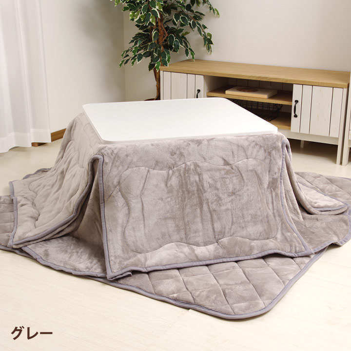 こたつ セット 正方形 3点セット省スペース こたつ布団 掛敷＋こたつ台