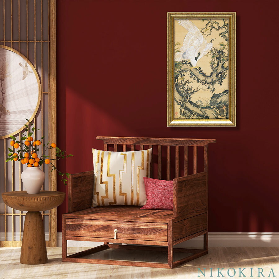 アートパネル 日本 名画 伊藤若冲 枯木鷲猿図 ごぼくしゅうえんず 30cm