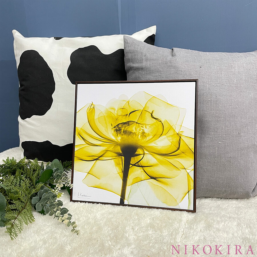 Bradley Jackson 花と金のあしらいのパネルアート X RAY キャンバス