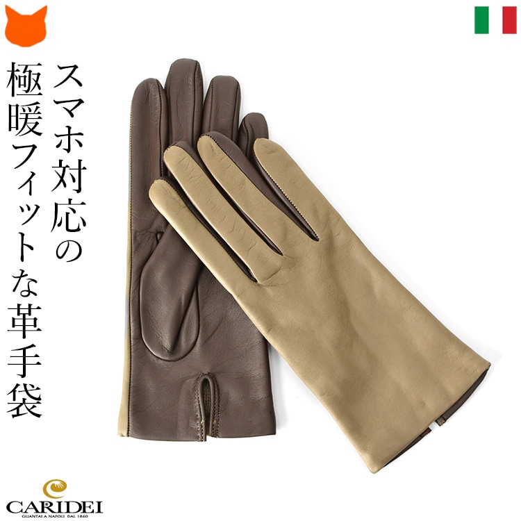 CARIDEI（カリデイ） イタリア製 革 手袋 スマホ対応 手袋 レディース