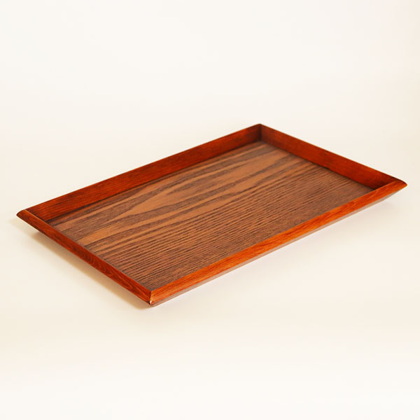 トレー トレイ お盆 木製 漆塗り 長角膳 中 尺2 36cm 羽反り 盆 お膳